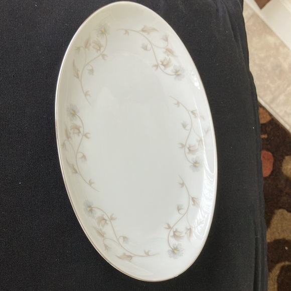 VINTAGE MIKASA 6137 GRAVY BOAT HANDLED WITH UNDER PLATE PLATINUM TRIM RARE ITEM - Picture 7 of 15